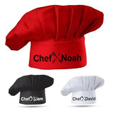 Personalized BBQ Chef Hat with Custom Name, Adjustable for Men - Ideal Gift for Father's Day & Birthdays