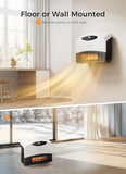 GiveBest Electric Wall Heater with WiFi and Remote Control, Floor or Wall Mounted Heater, Large Room Coverage, 3 Heating Modes, 1500W Fast Heating Space with Thermostat for Indoor Room Use, White