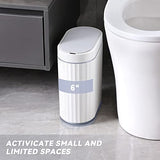 ELPHECO Bathroom Trash can Motion Sensor, Automatic Garbage can, Slim Plastic Smart Trash Bin with Lid