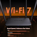 WAVLINK BE5100 WiFi 7 Router, 2026 Dual Band Gaming Router with 4096-QAM Tech, 5dBi High-Gain Antennas, Support Mesh/AP/Repeater Mode, MLO & Multi-RU, Guest WiFi, OFDMA, MU-MIMO, QoS, IPv6, VPN