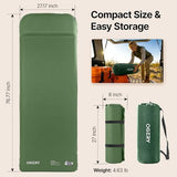 OGERY Upgraded Self-Inflating Sleeping Pad with Built-in Foot Pump & Washable Cover, 3" Memory Camping Mattress Pad, Quiet & 9.5 R-Value Insulated Sleeping Mat for Car Tent Camping