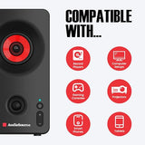 Audiosource Desktop PC Speakers with Bluetooth 5.3, USB-C Plug & Play, 2.0 Stereo Computer Speakers with Dual 2" Drivers