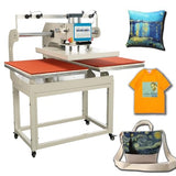 PUQEOAO 20x28 Pneumatic Dual Platen Auto Heat Press Machine Commercial g Function, Sublimation Transfer for ProfT-Shirt Printing Press with Adjustable