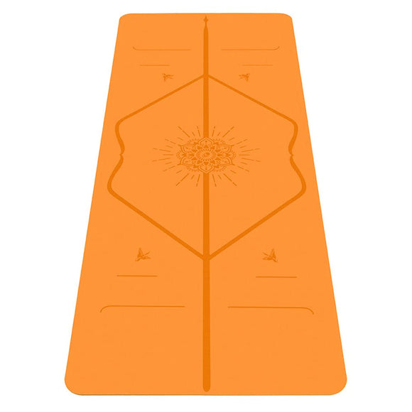 Liforme Gratitude Yoga Mat - Patented Alignment System, Warrior-like Grip, Non-slip, Eco-friendly, sweat-resistant, Long, Wide and Thick - Gratitude Special Edition (Orange) LIFORME