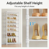VIPEK S1 Shoe Rack, 8-Tier Metal Durable Shoe Organizer, Up to 24 Pairs, Adjustable & Detachable Shoe Shelves, Holds Up to 544 lbs, White