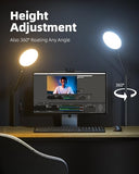 Weilisi 10.2" Desk Ring Light with Stand, 360° Rotate Desk Lamps for Home Office with C-Clamp