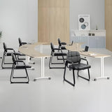 Waiting Room Guest Chair with Bonded Leather Padded Arm Rest for Office Reception