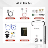 CAMPLUX Propane Portable Water Heater 1.32 GPM 34,000 BTU, First F5 Pro, with 1.2 GPM Pump Kit for RVs, Campings & Cabins, Ultra Portable Design, Easy Setup