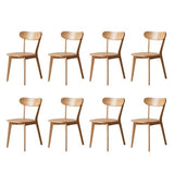 Oak Dining Chairs, Kitchen Chairs, 100% Solid Wood Modern Dinner Chair with Curved Backrest