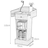 Modern Floor Standing Lectern Podium for Church & School Black Pulpit Stand for Office Speeches Simple & Stylish