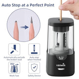 Tenwin Electric Pencil Sharpener - Auto Stop, Sharp & Fast, for 6-12mm Colored Pencils