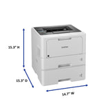 Brother HL-L5210DWT Business Monochrome Laser Printer with Dual Trays, Wireless and Gigabit Ethernet, White