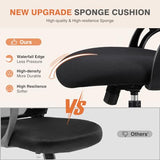 Sweetcrispy Office Computer Desk Chair, Ergonomic High-Back Mesh Rolling Work Chairs with Wheels and Adjustable Headrests, Black