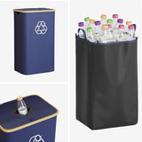 SpaceAid Recycling Bin for Kitchen 26 Gallon, 100L Recycle Bin with Lid and 2 Reusable Inner Bags