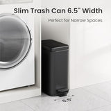 Cesun Bathroom Trash Can with Lid, 2.6 Gallon Small Black Bathroom ge Can GarbaSoft Close, Stainless Steel Waste Basket