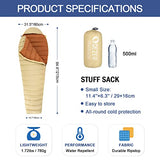 QEZER Ultralight Down Sleeping Bag for Adults 36-61 Degree F with 600 Fill Power, Compact Three Season Sleeping Bag for Backpacking, Hiking and Camping
