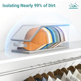 AOODA 2PCS Stackable Hat Storage for Baseball Caps, Clear Hat Organizer for Closet Holds up to 24 Caps, Men‘s Hat Box Display with Cardboard (Grey)