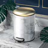 8L Black White Bedroom Marble Trash Can Kitchen Cute Bathroom