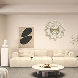 PSYCHE GOD 23 Inch Large Metal Wall Clock Silent Non‑Ticking Battery Operated Modern Starburst Decorative Clock for Living Room Bedroom Kitchen Office