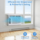 MilleLoom 6000 BTU Window Air Conditioner, 3-In-1 AC Unit for Window, Works As Cooler, Dehumidifier & Fan with Timer, Sleep/ECO Mode & Installation Kit, Cooling Rooms Up to 350 Sq. Ft, 115V/60Hz