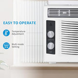5000 BTU Window Air Conditioner, Mechanical Control Panel Window AC Unit Cools up to 150 Sq. Ft, Low-Noise & Energy Saver for Bedroom, Office, Dorm (Quick-Install Kit)