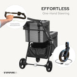 Patented Foldable Shopping Cart | Lightweight Aluminum | Easy-Maneuver Ergonomic Design | Swivel Wheels