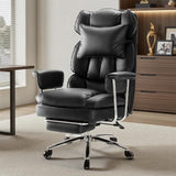 Sweetcrispy Executive Home Office Desk Chair - Ergonomic Big Tall High Back with Footrest & Lumbar Support, Black