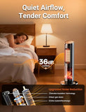 Space Heater - 1500W PTC Heaters for Indoor Use - Portable Heater with Thermostat and Remote - Room Heaters with 70° Oscillation - Quiet for Office, Bedroom, Room 8 Safety Protections