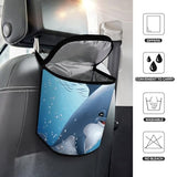 YHNNH Car Trash Can Baby Dolphin Car Trash Bag with Cover and Waterproof Bin for Cars