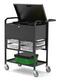 Luxor Indoor Modern Mobile Utility Heavy Duty Storage Organizer File Cart with Locking Cabinet