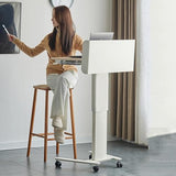 Mobile Laptop Lectern Podium Stand, Height Adjustable Podium Pulpits, Portable Floor Standing Podium with Wheels
