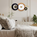 AXAORIRA 38x17 Inches Wall Clock Battery Operated Silent Non-Ticking, Modern Large Decorative Analog Clocks for Living Room, Bedroom, Apartment - Abstract Art Home & Office Decor, Easy to Read