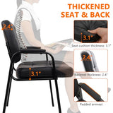Big & Tall 400 lbs Waiting Room Guest Chair Set of 4, Leather Office Reception Chair No Wheels with Backrest