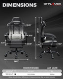 GTPLAYER Gaming Chair, 𝐁𝐢𝐠 𝐚𝐧𝐝 𝐓𝐚𝐥𝐥 Gaming Chair for Adults, 𝐖𝐢𝐝𝐞 𝐒𝐞𝐚𝐭 Computer Game Chairs with 𝐓𝐡𝐢𝐜𝐤 𝐏𝐨𝐜𝐤𝐞𝐭 𝐒𝐩𝐫𝐢𝐧𝐠 𝐂𝐮𝐬𝐡𝐢𝐨𝐧 & Footrest, Grey Ombre