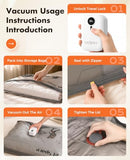 LetSpace Vacuum Storage Bags with Electric Pump,Covers -60kPa Vacuum Seal Bags for Clothing Devices, Travel Bags with Portable Cordless Pump Included, Compatible with Bags 15 Combo Set