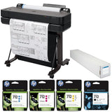 DesignJet T630 24" Wireless Large Format Color Thermal Inkjet Plotter Printer, 2025 Edition