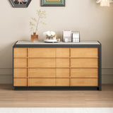 Modern L-Shaped Writing Desk with 8 Drawers, Large Computer Desk