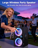 YIER Party Bluetooth Speaker:80W Peak Large Stereo Sound for Outdoor,Deep Bass,TWS,Loud with Lights,Portabe Wireless Big Speakers with Long Playtime,House,Projector,Movie