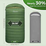 QEZER XL Sleeping Bag-600 Fill Power Down Sleeping Bag for Adults, Ultralight Ideal for Backpacking, Camping, Hiking