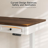 Standing Desk with 3 Drawers, 55 x 24 Inch Electric Height Adjustable Desk with Storage & Outlets