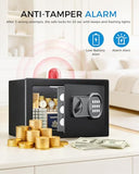 GTPLAYER Electronic Fingerprint Safe, 0.44 Cubic Feet Security Lock Box with Keypad, Hidden Safe for College Dorm, Home, Valuables, Cash, Jewelry