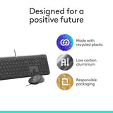 Logitech Signature Slim Wired Combo MK625 for Business, Optical Wired Mouse, Full-Size Keyboard