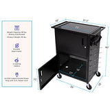 Line Leader Stellar AV Cart - Computer Cart with Customizable Pegboard & Hooks