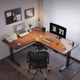 SABALON Office Desk Corner L-Shaped Smart Electric Lift Table for Gamers, Office