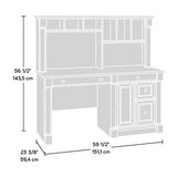 Sauder Palladia Computer Desk with Hutch, Large Storage and File Drawer