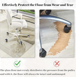 [Tempered Glass] 48" x 60" Glass Chair Mat, Heavy Duty Hard Tempered Glass Mat with Round Corner and Polished Edge