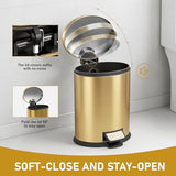 SIMPLYKLEEN Bathroom Trash Can with Lid - 2PC 1.3 Gallon Oval Small Trash Can