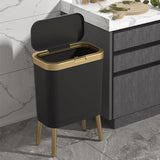 Procade 2Pack BathroomTrash Can with Lid,4 Gallon Garbage Can(Black+Green)