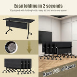 47.2" Conference Room Table, Folding Conference Table with Wheels