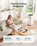 EUHOMY Portable Air Conditioners 10,000 BTU, Cools Up to 450 Sq.Ft, 4-in-1 Portable AC Unit with Cool, Fan, Dehumidifier Sleep Modes, 24H Timer, Remote, Window Installation Kit for Bedroom Living Room
